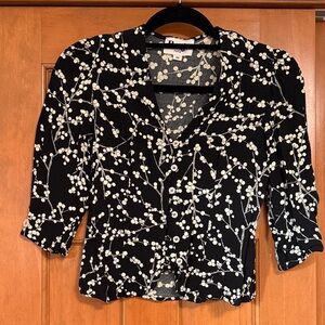 Rouje Black & White Floral Blouse